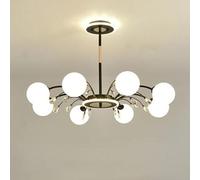 ISCBAFYX E27 de Haricot Magique en Cristal créatif Scandinave, moléculaire, luminaire, pour l'éclairage du Salon, de la Salle à Manger, de la Salle d'étude,Noir,8 têtes