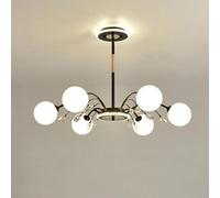 ISCBAFYX E27 de Haricot Magique en Cristal créatif Scandinave, moléculaire, luminaire, pour l'éclairage du Salon, de la Salle à Manger, de la Chambre à Coucher, du Hall d'étude,Noir,6 Heads