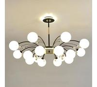 ISCBAFYX E27 de Haricot Magique en Cristal créatif Scandinave, moléculaire, luminaire, pour l'éclairage du Salon, de la Salle à Manger, de la Salle d'étude,Noir,16 têtes