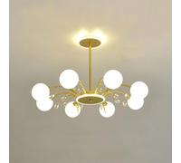 ISCBAFYX E27 de Haricot Magique en Cristal créatif Scandinave, moléculaire, luminaire, pour l'éclairage du Salon, de la Salle à Manger, de la Salle d'étude,d'or,8 têtes