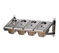 ISCBAFYX Éère à épices rétractable à 5 casseroles en Acier Inoxydable - Support Mural avec Couvercle, Support de Compartiment Extensible pour Le Rangement des assaisonnements sur comptoir de Cuisine