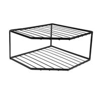 ISCBAFYX Éère d'angle en métal Noir à Double Couche pour Rangement sous l'évier de Cuisine - Armoire Peu encombrante pour ustensiles de Cuisine poêles de 12 cm de Hauteur