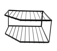 ISCBAFYX Éère d'angle Noire à Double Couche - Éère de Cuisine Peu encombrante de 12 cm de Haut pour casseroles, poêles ustensiles de Cuisine - Solution de Rangement Efficace sur Plan de Travail