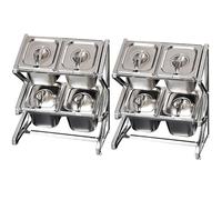 ISCBAFYX Éère de Cuisine Extensible en Acier Inoxydable, niseur à épices rétractable avec Porte-cuillère, Solution de Rangement pour assaisonnement - Argent/B 25,4 x 8,9 x 17 Pouces - 2 pièces