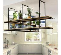 ISCBAFYX Éère décorative Suspendue pour Plantes avec Anti-Chute - Support de Rangement Flottant pour Cuisine, Bar, loft réglable x 30 x 80 cm pour casseroles poêles