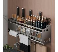 ISCBAFYX Éère Murale de Cuisine en métal Se Rack nizer avec Support sil Porte-Serviettes en Papier Hoo Porte-Couteau Parfait pour Placard Cuisine nizat