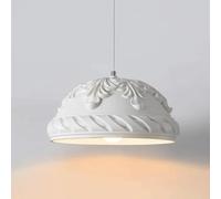 ISCBAFYX en résine de Style Nordique, plafonnier à tête de Base E27, Suspension sculptée à la française, Hauteur réglable pour l'intérieur