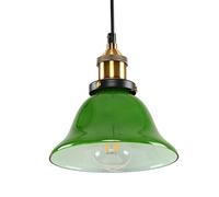ISCBAFYX en Verre Industriel Traditionnel, Abat-Jour en Verre Vert, éclairage Suspendu rétro nostalgique, luminaires de décoration de Plafond pour Salon, Chambre à Coucher