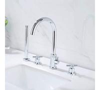 ISCBAFYX Ensemble de mélangeur de Douche de Salle de Bains, Robinet de Baignoire avec Douche, mélangeur de Bain Noir/Or/Chrome, Robinet de Douche de Salle de Bains, Cascade en Laiton, robinets de