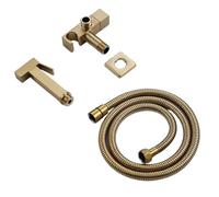 ISCBAFYX Ensemble de pulvérisateur de Robinet de Bidet Mural, douchette à Main en cuivre avec Kit de Tuyau (Jaune Clair)