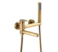 ISCBAFYX Ensemble de robinets de Baignoire de Douche Vintage en Laiton - Mélangeur Chaud Froid Mural avec robinets en cuivre à Main pour Une rénovation élégante de Salle de Bain Une Mise à Niveau