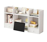 ISCBAFYX Étagère de bureau à 3 niveaux, cabane de rangement de bureau en bois pour bureau d'ordinateur, étagère organisateur d'affichage de bureau avec 5 étagères et 2