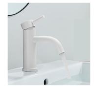 ISCBAFYX Évier mélangeur Chaud Froid Grue comptoir monté Salle de Bain monotrou mitigeur Robinet-(Blanc)
