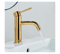 ISCBAFYX Évier mélangeur Chaud Froid Grue comptoir monté Salle de Bain monotrou mitigeur Robinet-(Or)