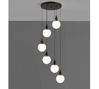 ISCBAFYX Forme De Gourde Lumières D'escalier Suspension Minimaliste pour Plafond Haut Salon Villa Duplex Éclairage Variable Lumière du Jour, Lumière Blanche, Jaune(Size:6 Balls,Color