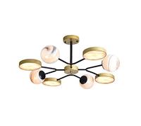 ISCBAFYX G9 Spoutnik 12 lumières doré plafonnier Industriel Vintage Pendentif éclairage pour Salle à Manger Cuisine Salon Chambre, 8 lumières