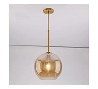 ISCBAFYX Globe en Verre Lampe Suspendue du Milieu du Siècle avec Abat-Jour Sphérique pour Salon Chambre Cuisine Île Plafonnier (Or, Or (20)