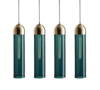 ISCBAFYX Îlot de Cuisine Moderne Traditionnel 4 Pack accrochage de Plafond de Lustre cylindrique - luminaire de Pendentif en Verre en Verre - T300 E14 Flûte de balbe de flûte