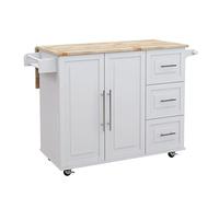 ISCBAFYX Îlot de Cuisine Roulant sur roulettes avec éère à épices Rangement en Bois Massif - Parfait pour Cuisiner, préparer Les Repas se divertir