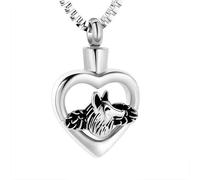 ISCBAFYX Jewelry Heart Cremation Jewelry Wolf Urn Collier for Ashes of Aymire One Funeral Keepsake Urn Locket Memorial Pendant Fomen Women Men-Sliver Jewelry