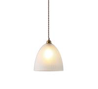ISCBAFYX Lampe Suspendue de Style Minimaliste français, à tête Unique avec Base E27, Abat-Jour de Lampe à Suspension en Verre dépoli de personnalité créative, luminaires décoratifs pour Restaurant,