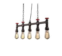 ISCBAFYX Lampe Suspendue Traditionnelle Edison E27, 5-têtes, Suspension Industrielle Steampunk Industriel, luminaires en Fer forgé, Les lustres Restauration de Pipe à Eau