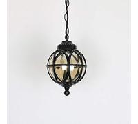 ISCBAFYX Lampes suspendues Vintage européennes d'extérieur IP54 Plafond étanche E27 Globe de Verre en Aluminium Industriel éclairage de Suspendu pour Porche, extérieur, entrée