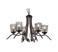 ISCBAFYX Loft Traditionnel Vintage Suspendu Lampe créative succursale Spring Pendant E14 Personnalité Plafond métal 6-LIGHTES Antique Suspension Industriel