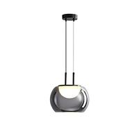 ISCBAFYX Lumière De Luxe Cuisine Île Restaurant Fumée Gris Verre Nordique Minimaliste Art Tout en Cuivre LED Pendentif Bar Chambre Chevet Lampe Suspendue Jour De Commémoration