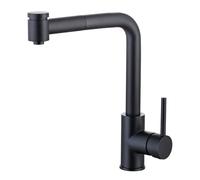 ISCBAFYX Mélangeur de Robinet de Cuisine brossé avec Jet d'eau Froide en PU pour évier monotrou, pivotant à 360 °, Installation Facile (Noir)