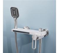 ISCBAFYX Mitigeur de Bain Mural de Luxe avec Accessoire de Douche - Remplisseur de Baignoire chromé Or brossé - Robinet de Salle de Bain élégant pour douches élégantes Bains relaxants