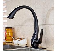 ISCBAFYX Mitigeur de Cuisine, Robinet d'évier de Cuisine avec Jet extractible pulvérisateur, robinets mélangeurs d'eau Chaude Froide, Chrome (Nero)