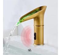 ISCBAFYX Mitigeur de Lavabo Robinets de Lavabo de Salle de Bain Robinet à Capteur Automatique Cascade Rétro pour Bassin Eau Chaude Froide, Antique, Robinet de Lavabo Bas