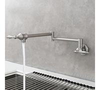 ISCBAFYX Mitigeur d'évier de Cuisine Robinet de Cuisine Mural Robinet mitigeur de Cuisine Pliable Robinet mitigeur de Cuisine à Double Levier Laiton brossé Mélangeur d'eau Froide Uniquement