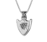 ISCBAFYX Nordic Hip-hop Street Mode Tendance Pirate Rune Hache au Large de la personnalité du crâne Tendance crâne Saint épée Sombre Dragon Dragon Volant Dragon Faucon Collier Multiples Options