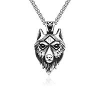 ISCBAFYX Nordic Hip-hop Street Mode Tendance Pirate Rune Hache au Large de la personnalité du crâne Tendance crâne Saint épée Sombre Dragon Dragon Volant Dragon Faucon Collier Multiples Options