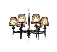 ISCBAFYX Nostalgie rétro Traditionnelle Nostalgie Rétro Modèle de Plafond Tissu Lampe de Plafond Nordique Rural A réglable Pendante Vintage Pendante pour échantillons Cafe Living Restaurant