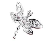 ISCBAFYX Nouveau 925 en Argent Sterling Cristal Libellule Collier Boucles d'oreilles Anneaux Ensemble Femmes fête Cadeaux de Mariage décoration Bijoux commémoratifs avec Vous Accessoires à la Mode