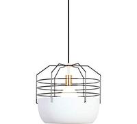 ISCBAFYX Pendentif Fer forgé Nordique, Lampe Suspendue au Plafond réglable Noir Blanc Gris à 1 lumière, l'éclairage en Forme Lanterne créatif E27 pour l'étude de musée Villa Bedside Chandelier