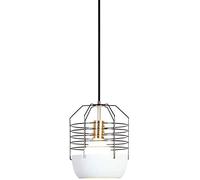 ISCBAFYX Pendentif Fer forgé Nordique, Lampe Suspendue au Plafond réglable Noir Blanc Gris à 1 lumière, l'éclairage en Forme Lanterne créatif E27 pour l'étude de musée Villa Bedside Chandelier