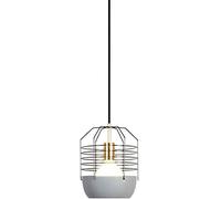 ISCBAFYX Pendentif Fer forgé Nordique, Lampe Suspendue au Plafond réglable Noir Blanc Gris à 1 lumière, l'éclairage en Forme Lanterne créatif E27 pour l'étude de musée Villa Bedside Chandelier