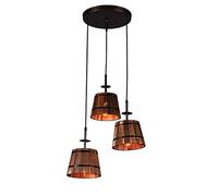 ISCBAFYX Personnalité rétro traditionnelle 3-tampes E27 Plafond Light Creative Barrel Chandelier Industrial Style Metal Iron Bar Pendante Laut Aisle Restaurant Cafe Fixes de lampe suspendue décorative