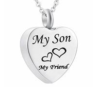 ISCBAFYX Peut Personnaliser Graver Mon père/Grand-mère/Grand-père Mon ami Toujours dans Mon cœur Bijoux de crémation pour Les Cendres d'un être Cher