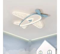 ISCBAFYX Plafonnier Luminaire Suspendu 43W Chambre Fmount Étoile Avion Minimaliste Garçon Fille Dessin Animé Créatif Mignon Chambre École Salle À Manger/Bleu/Blanc