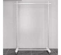 ISCBAFYX Portant à vêtements Portable sur roulettes Porte-vêtement Roulant réglable Support de Garde-Robe en métal Robuste pour Robes Manteaux Blanc 150x160cm/59.1x63in