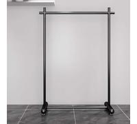ISCBAFYX Portant à vêtements Roulant Robuste avec Roues verrouillables Portant à vêtements réglable en métal pour Robes Manteaux Noir 150x160cm/59.1x63in - Parfait pour Une Utilisation à la Maison