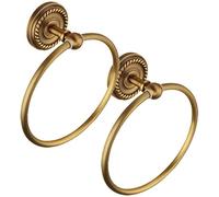 ISCBAFYX Porte-Serviettes 2 pièces Serviette européenne, Finition Bronze Mural Accessoires de Salle de Bain Cintre Antique en Laiton Massif Porte-Serviettes matériel de Salle de Bain/Blanc nécessaire