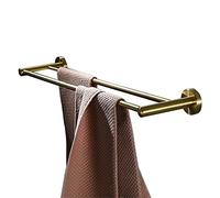 ISCBAFYX Porte-Serviettes Double de Salle de Bain, Porte-Serviettes Mural en Aluminium pour Salle de Bain/Cuisine à Domicile, Porte-Serviettes Mural avec 2 Crochets, Porte-Serviettes