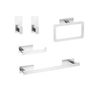 ISCBAFYX Porte-Serviettes Ensemble d'accessoires de Salle de Bain Noir Mat Éère Murale Porte-Papier Toilette Patère Cintre Porte-Serviettes Anneau de Tige Accessoires de Salle de Bain Crochet
