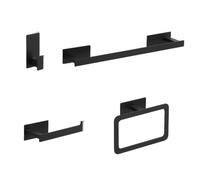 ISCBAFYX Porte-Serviettes Ensemble d'accessoires de Salle de Bain Noir Mat Éère Murale Porte-Papier Toilette Patère Cintre Porte-Serviettes Anneau de Tige Accessoires de Salle de Bain Crochet